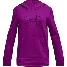 Under Armour Girls' Armour Fleece Big Logo Hoodie Purple Youth XL