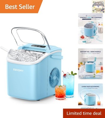 Effortless Self-Cleaning Ice Maker - 6 Mins to Fresh Ice, for Every Occasion!