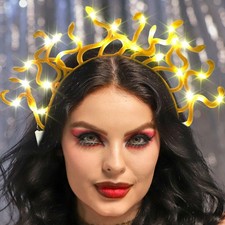GEMILY Light Up Medusa Snake Headband Halloween LED Headpieces Cosplay Hair A...