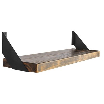 Set of 2 Iron 8 inch Shelf Brackets Flat Angle Curved Floating Industrial Shelve