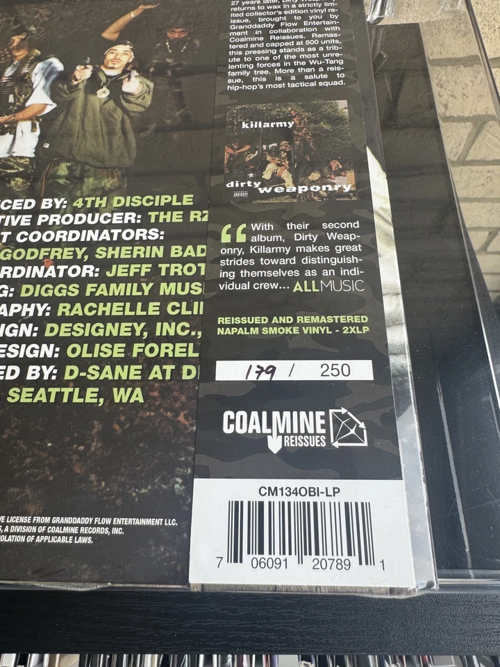 Killarmy Dirty Weaponry 2LP Vinyl (Napalm Smoke Colored), Sold out, WU-Tang - Image 3 of 4