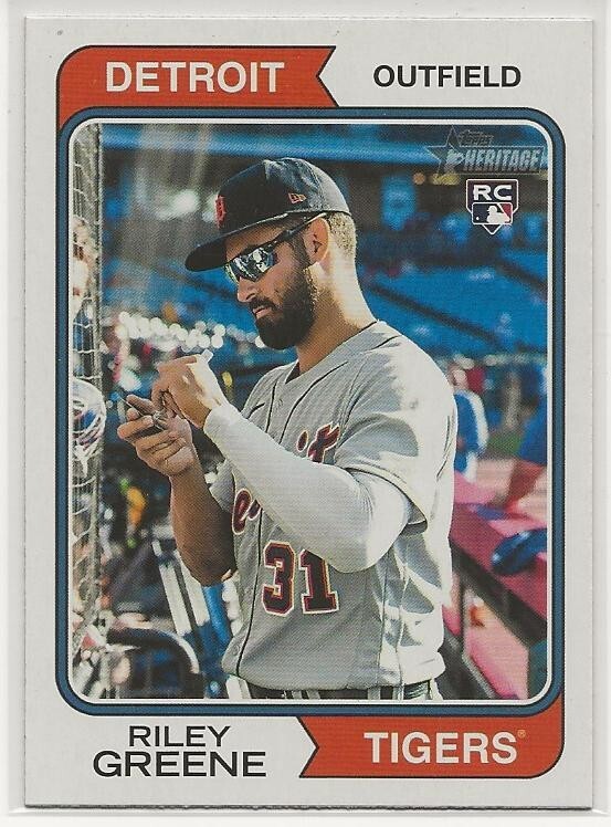 RILEY GREENE 2023 Topps Heritage Image Variation RC SP Detroit Tigers #48