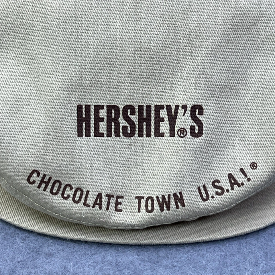 Boné Hershey's Newsboy bege lona vendedor pedaleiro chapéu K-Produtos fabricados nos EUA - Imagem 2 de 4