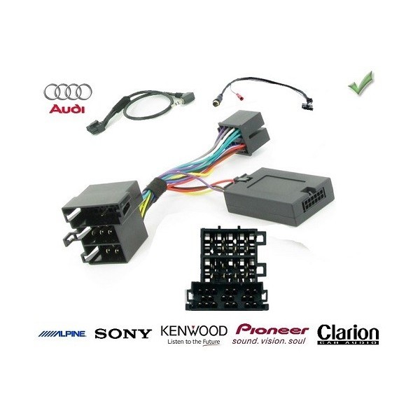 Commande au volant Audi A3 2009-2013 pour autoradio Kenwood avec interface plug and play