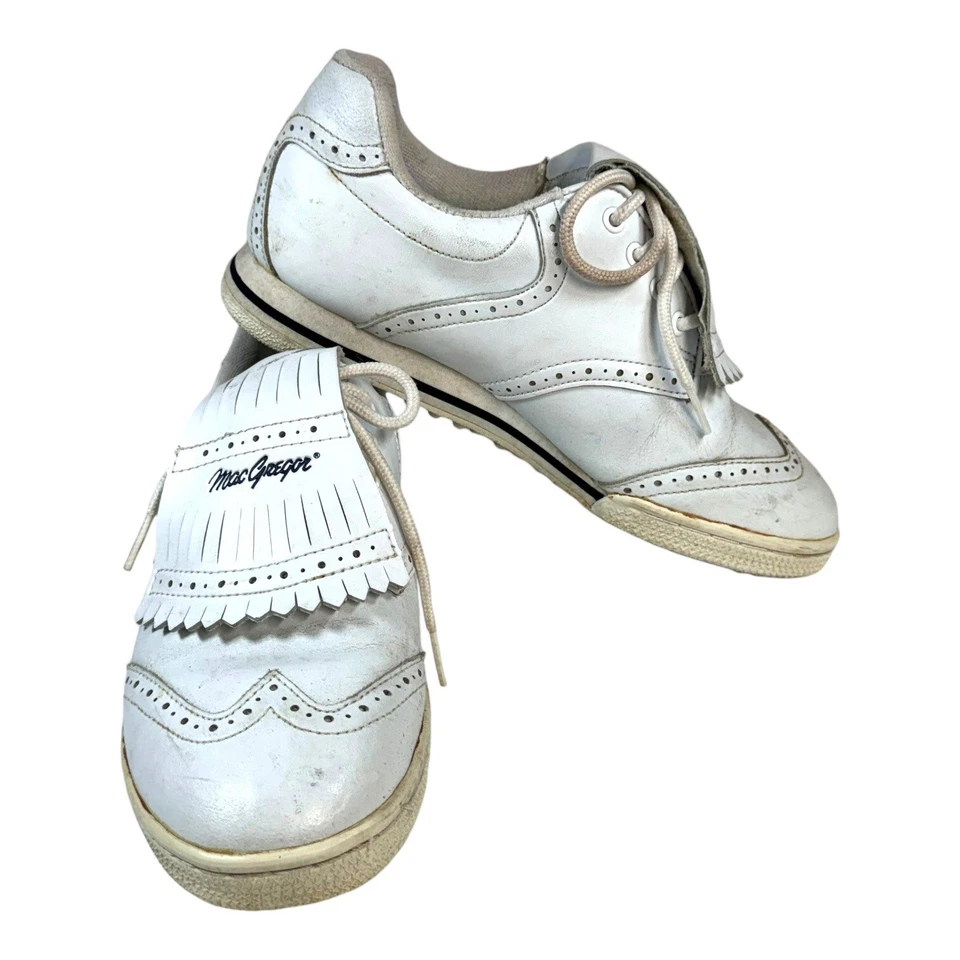 Zapatos de montar de golf MacGregor vintage blancos para mujer talla 7,5 con caja vintage usados en excelente estado Foto 3 de 4