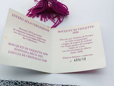 Parfum Borsari 1870 Vintage Bouquet Violette - Flacon 50ml, édition Limitée 10/499, Rare Et Collector