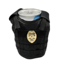 Police Officer Mini Tactical Vest Bottle Cover Can Koozie Beverage Insulator