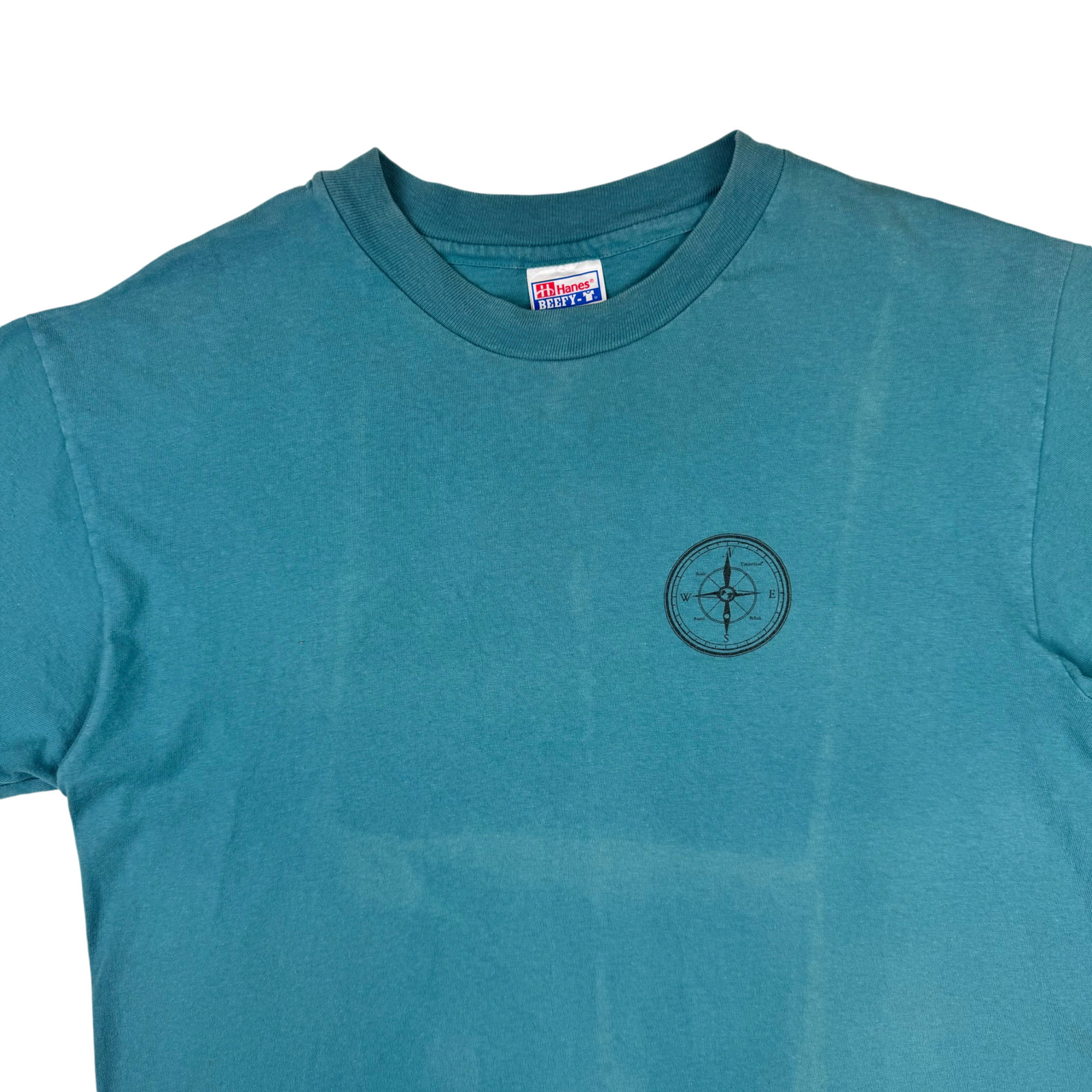 Hanes Beefy-T 90's Team Timberland Orienteering T-Shirt Men's Large Green image 3
