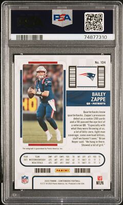 2022 Panini Contenders - Rookie Ticket RPS Bailey Zappe #104 Red