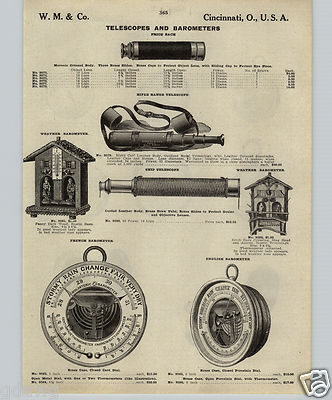 1913 PAPER AD Character Weather Barometer Rustic unique Holosteric ...