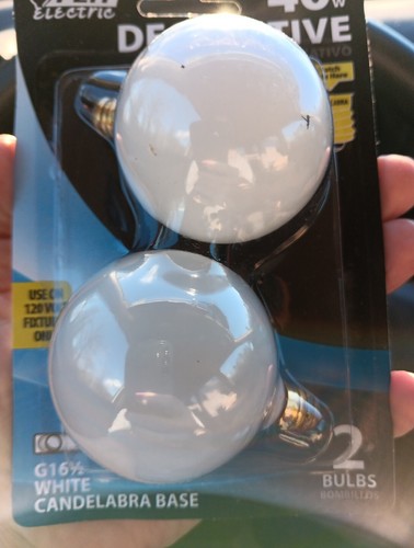6 Feit 40W G16.5 White Globe Bulbs - Picture 3 of 3