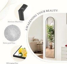 Arched Full Length Mirror Standing Leaning Full Body Framed Hanging Floor Mirror