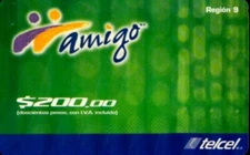 Phonecard Mexico Mobile Green Card Telcel Amigo Region 9 11/2006 200