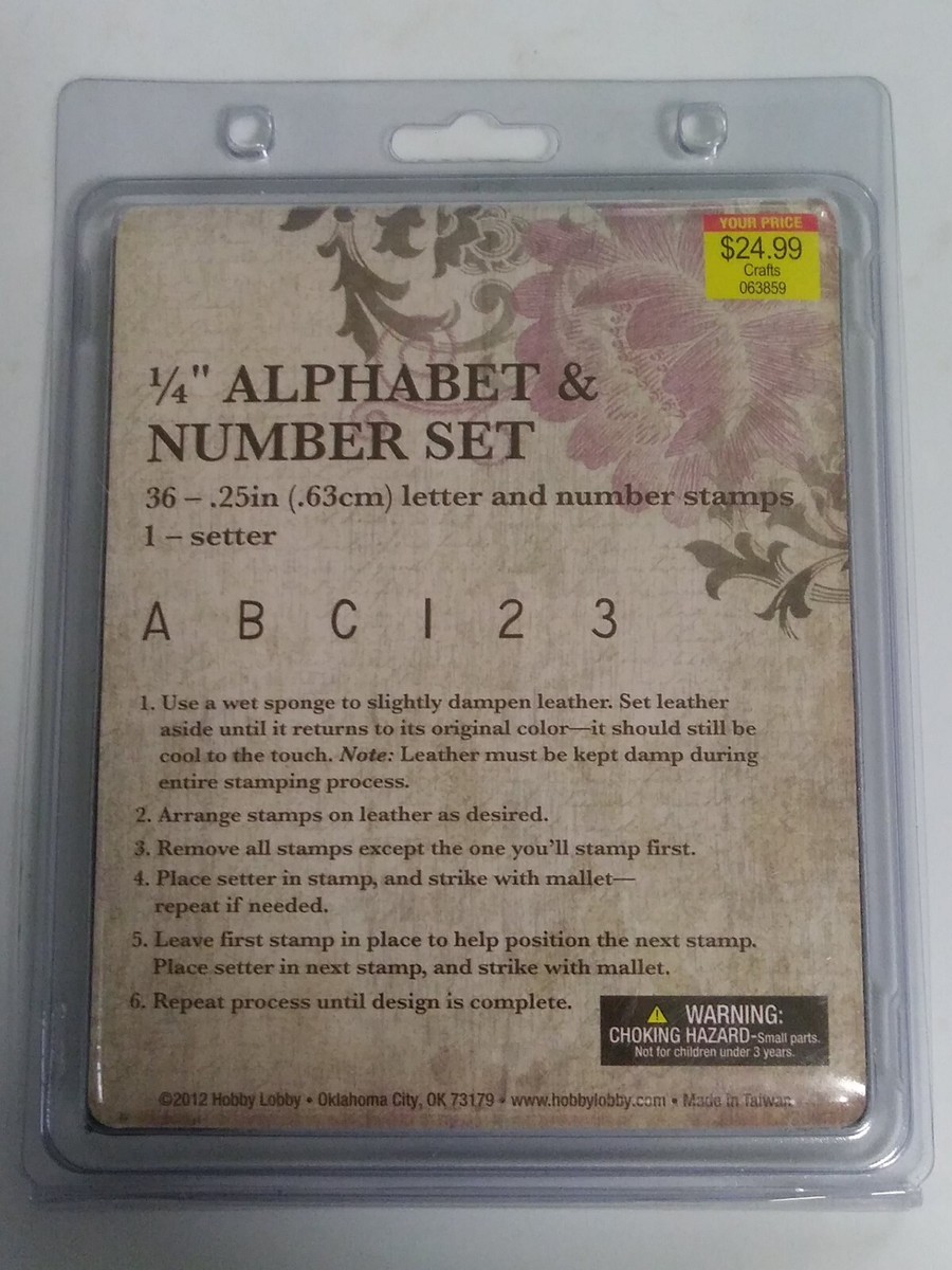 Leather 1/4&quot; Alphabet &amp; Number Set 36 Letter Numbers Stamps 1 