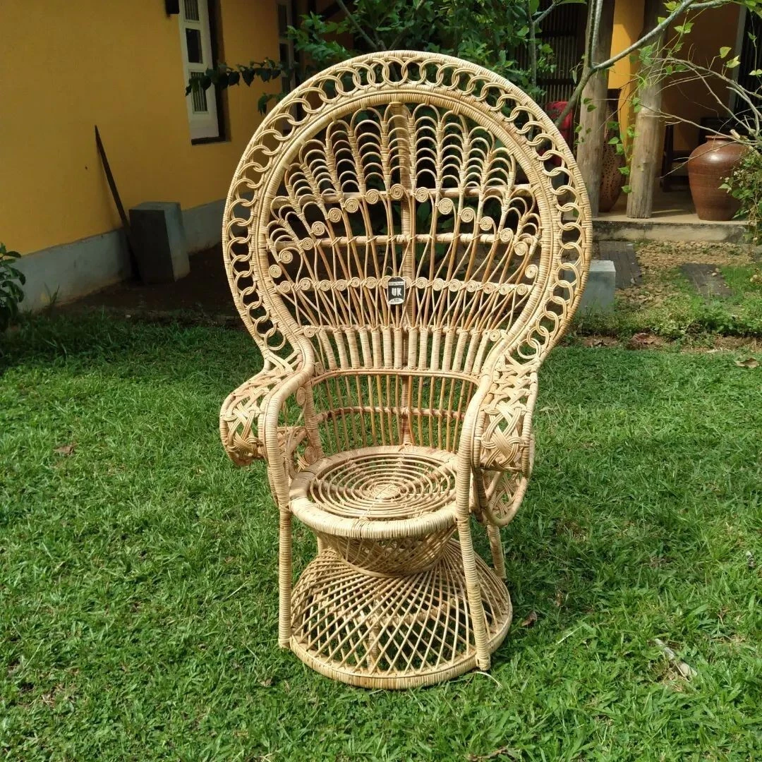 ORIGINAL CIRCA 1970 S EMMANUELLE PEACOCK WICKER ARMCHAIR ICONIC