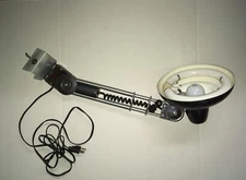 Vintage Bruning Trombolite Telescoping Dual Bulb Clamp On Drafting Lamp