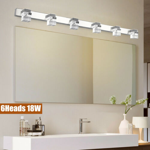 Front Wall Lamp Modern 6 Heads Bathroom Vanity LED Crystal Mirror Light Fixture