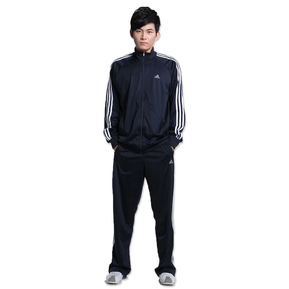 adidas 3S Essential Logo Trainingsanzug Track Suit Jogginganzug Navy Jacke Hose - Bild 2 von 4