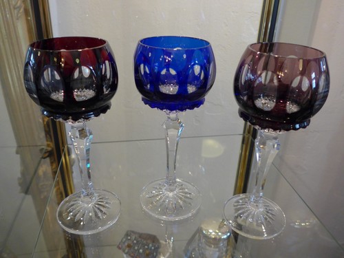 6 Römergläser groß Weingläser verschiedene Farben Bleikristall - Picture 4 of 13