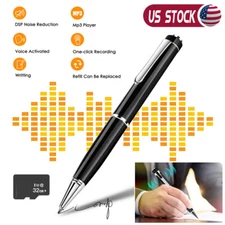 32GB Digital Voice Activated Recorder Pocket Audio Recording Pen Playback Device