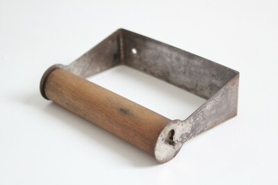 Porte-Papier Toilette Ancien En Bois - Vintage - Fixation Par Crochet - Marron