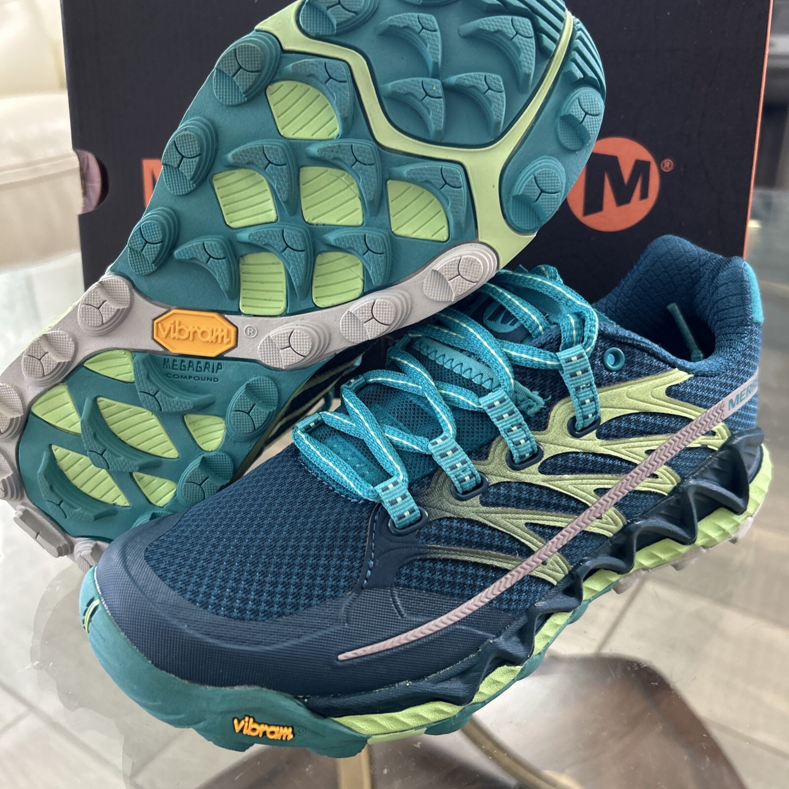 MERRELL scarpa da trail running donna All Out Peak VERDE CHIARO US taglia 5 5 M