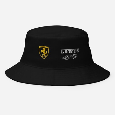 Lewis Hamilton #44 Black Yellow F1 Bucket Hat Fan Inspired Gift Unofficial 