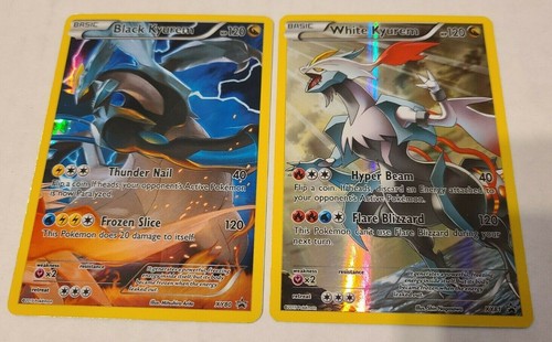 FULL ART Black + White Kyurem HOLO Pokemon XY80 XY81 Black Star Promo Set - LP