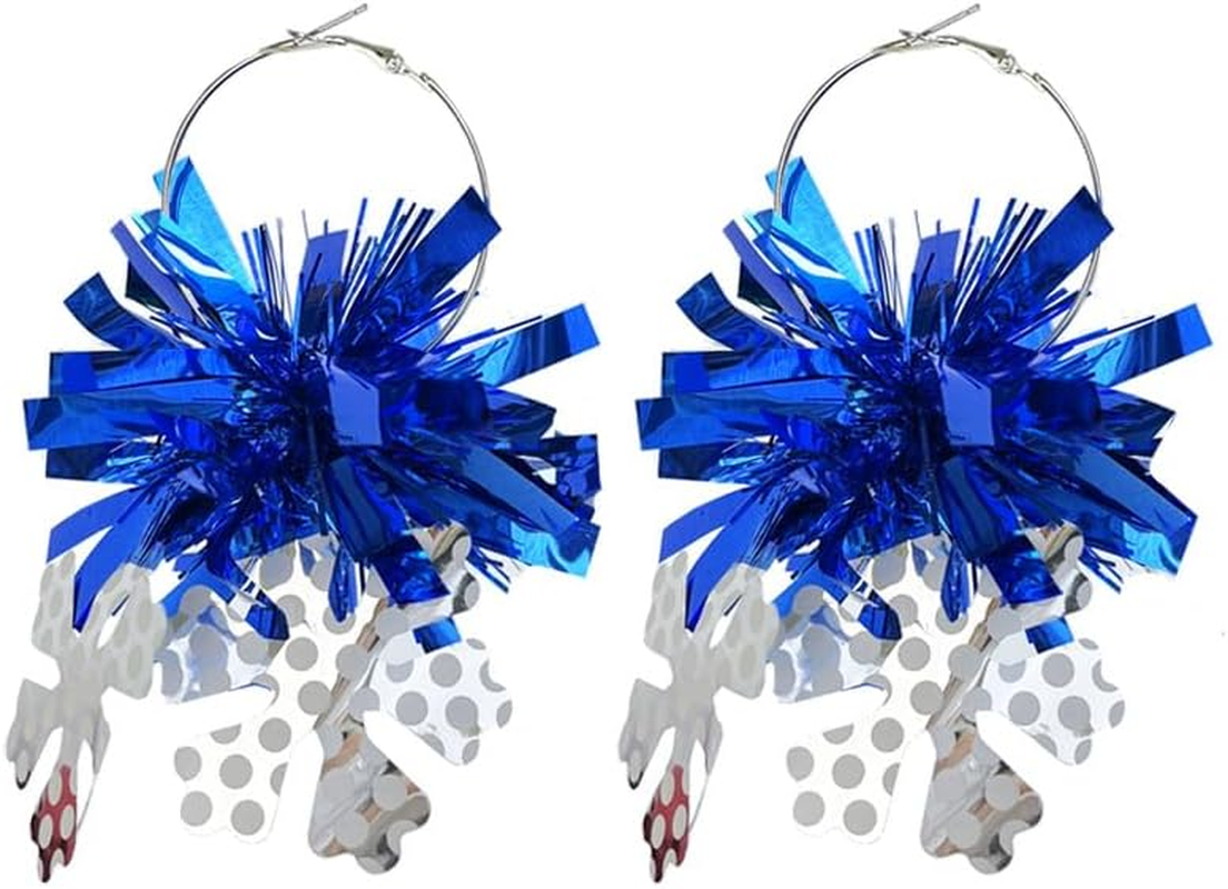 Hanukkah Earrings for Women Menorah Dove Star of David Metallic Glitter Pompoms