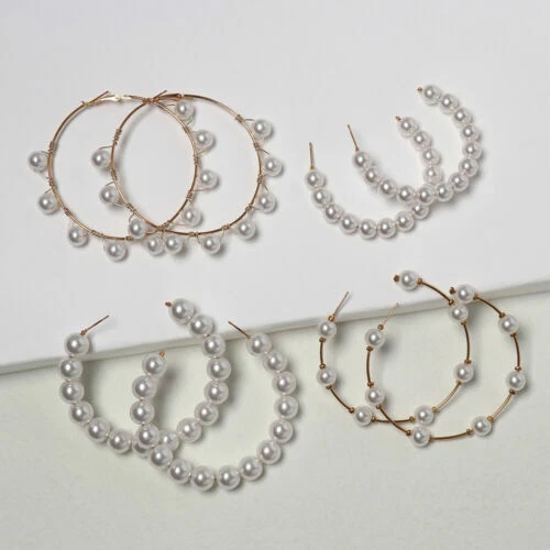 Pearl Hoop Fashion Earrings