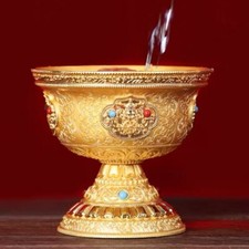 10cm Tibetan Tantric Holy Water Cup Buddhist Bowl Gift Indoor Desktop Decorative