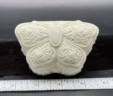 Butterfly Moth Lidded Ceramic Trinket Dish Vine Design Andrea by Sadek