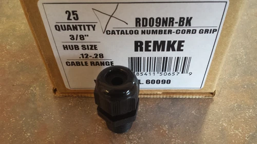 Remke RD09NR-BK   Dome Cord Conn 3/8" .12-.28   3458 S2238 CD09NR-BK