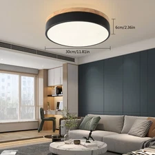 Modern Simple LED Ceiling Light Bedroom Round Chandelier Dimmable Flush Mount US