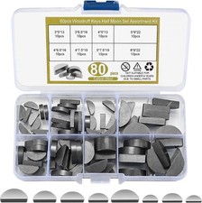 Woodruff Key Assortment Kit 80Pcs Metric Woodruff Keys Half Moon Keys Half Moon