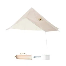 DANCHEL OUTDOOR 4 Season Waterproof Rain Fly Tarp for Yurt Tent, Portable Gla...