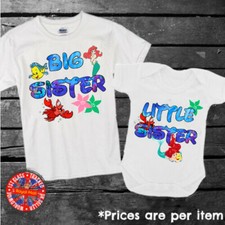 The Little Mermaid Big Middle Little Sister Matching T-shirt