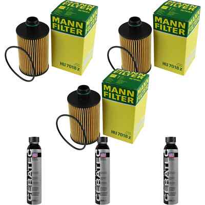 3x MANN-FILTER Ölfilter HU 7018 z + 3x LIQUI MOLY Cera Tec 3721
