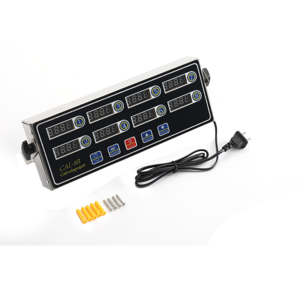 110V Commercial Countdown Timer 8 Channel LED Timing Tools Kitchen Cooking Alarm