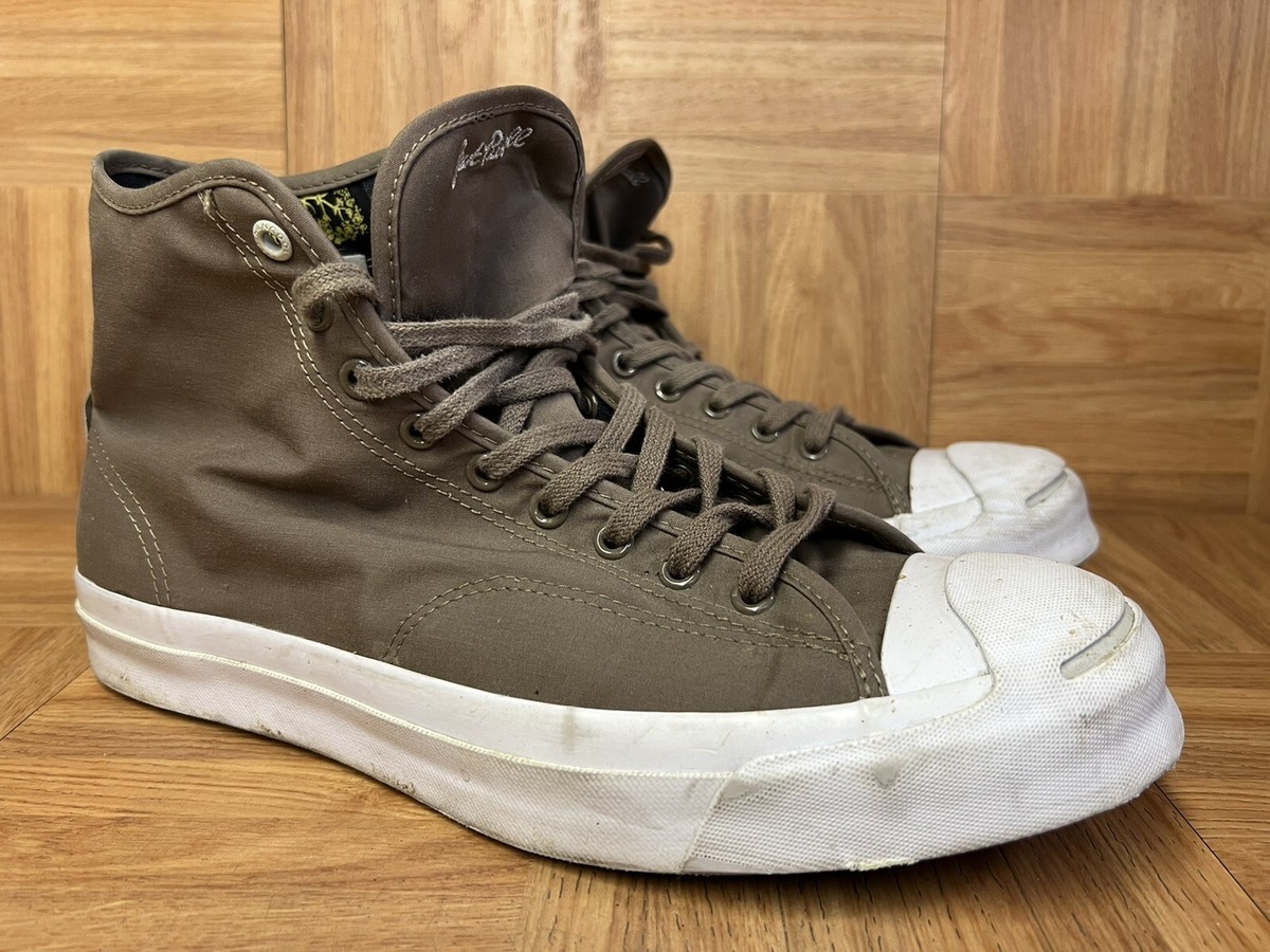 RARE🔥 Converse Jack Purcell Signature Hi Sneakers Canvas 150949C Taupe Sz  11