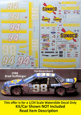 NASCAR DECAL #98 SUNOCO 1988 BUICK REGAL BRAD NOFFSINGER -1/24 POWERSLIDE