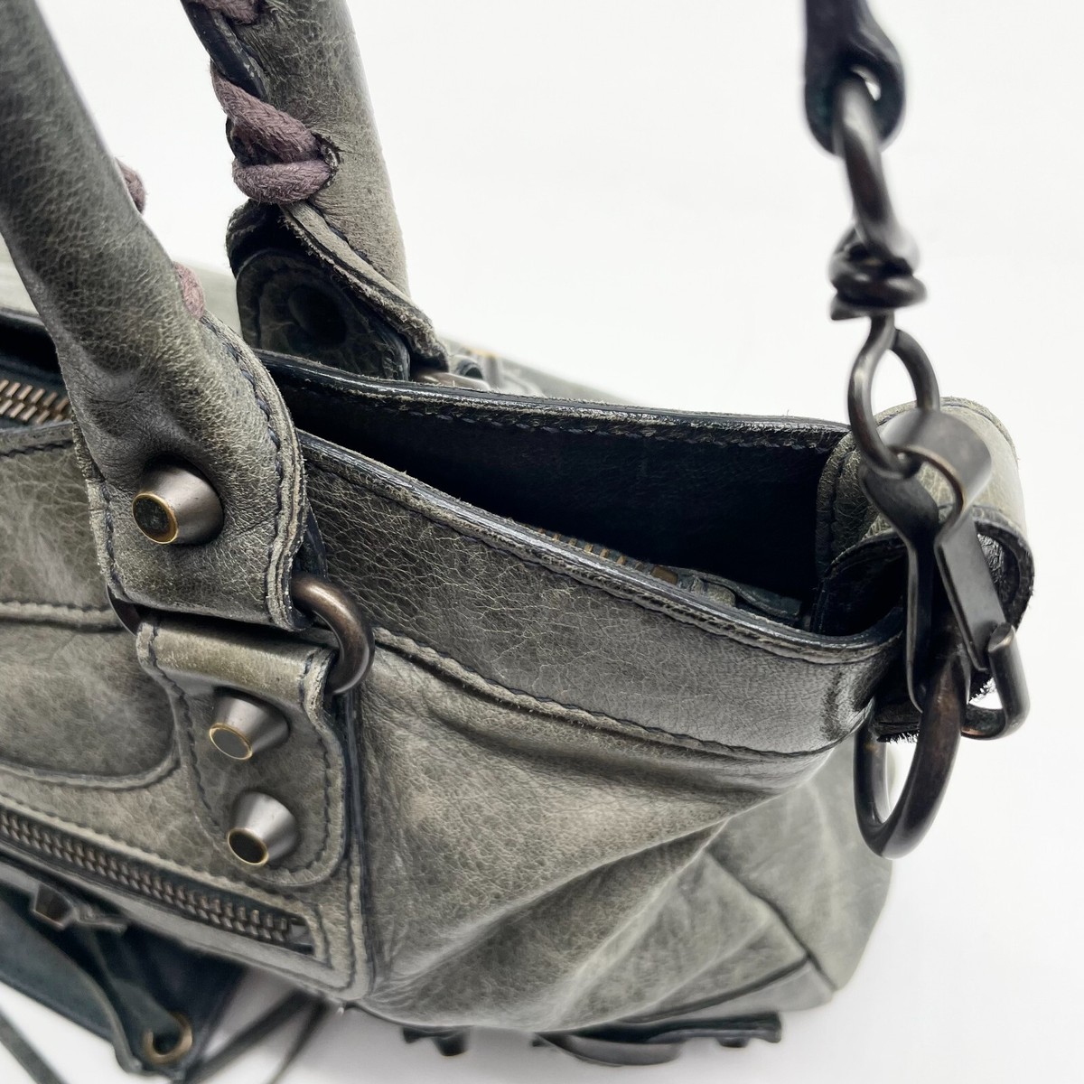 バッグ BALENCIAGA The First Handbag 2way Y2K Balenciaga 2way Handbag Shoulder Bag The First Khaki Leather