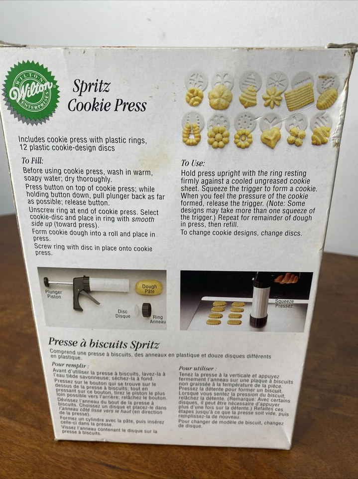Prensa de galletas Wilton Sprtiz vintage 12 discos diseños galletas 1994 2104-4000 Foto 2 de 4