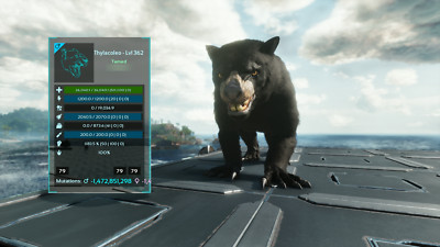 ARK Survival Ascended PvE - * TOP STATS PANTHER * Thyla Thylacoleo Cave Edition