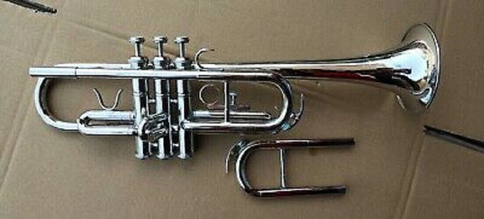 SALE !!! TRUMPET C NEW SILVER NICKEL FINISHED Bb KEYS TRUMPET +FREE CASE+M/P - Image 3 of 4