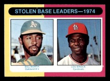 1975 Topps Baseball #309 Stolen Base Leaders Brock EX/MT
