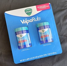 VICKS VapoRub Cough Suppresant 2 Pack Sealed 100gm/3.53oz (NEW) U.S. Seller