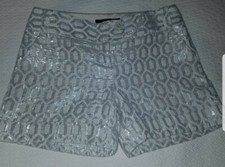 The Limited Women's Cuffed Shorts Size 4 Cassidy Fit White/Silver