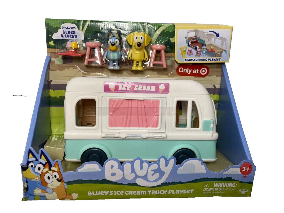Bluey Ice Cream Truck Playset Toy With Bluey and Lucky Figures