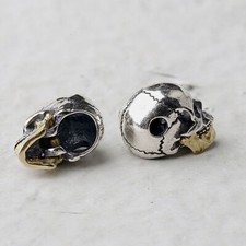 Biker Sterling Silver Large Skull Skeleton Charm Bead Jewelry Findings A2195